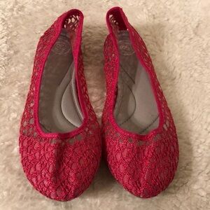 Women’s Flat Shoes Pink Lace casual flats Shoes Summer shoes Size 9